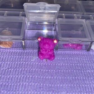 10pcs 3D Nail Charm Purple Wide Bear with Rhinestones - Made For Long - 3XL Nail